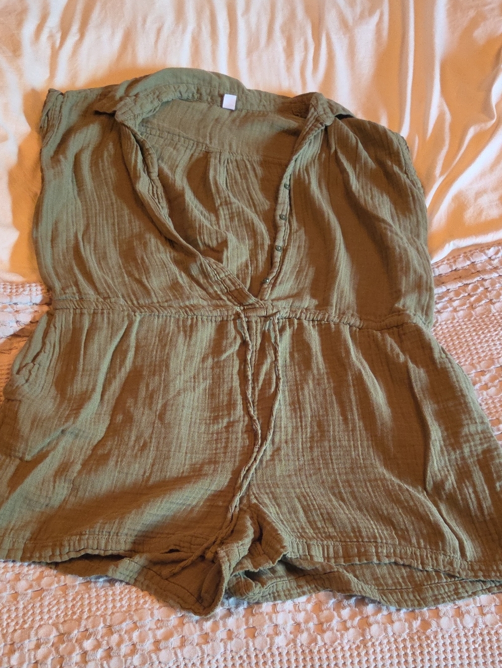 Old Navy Olive Green Gauze Romper